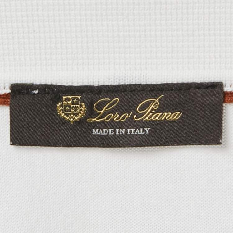 Pre Owned Loro Piana White Cotton Jersey Polo T-Shirt 4XL