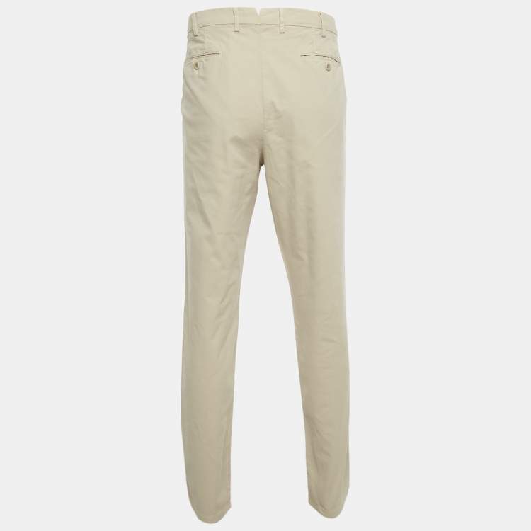 Pre Owned Loro Piana Beige Cotton Tailored Trousers XXL