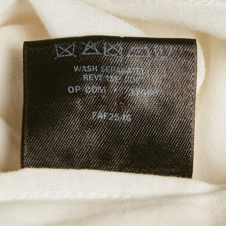 Pre Owned Loro Piana My Gold White Cotton & Silk Knit Polo T-Shirt L