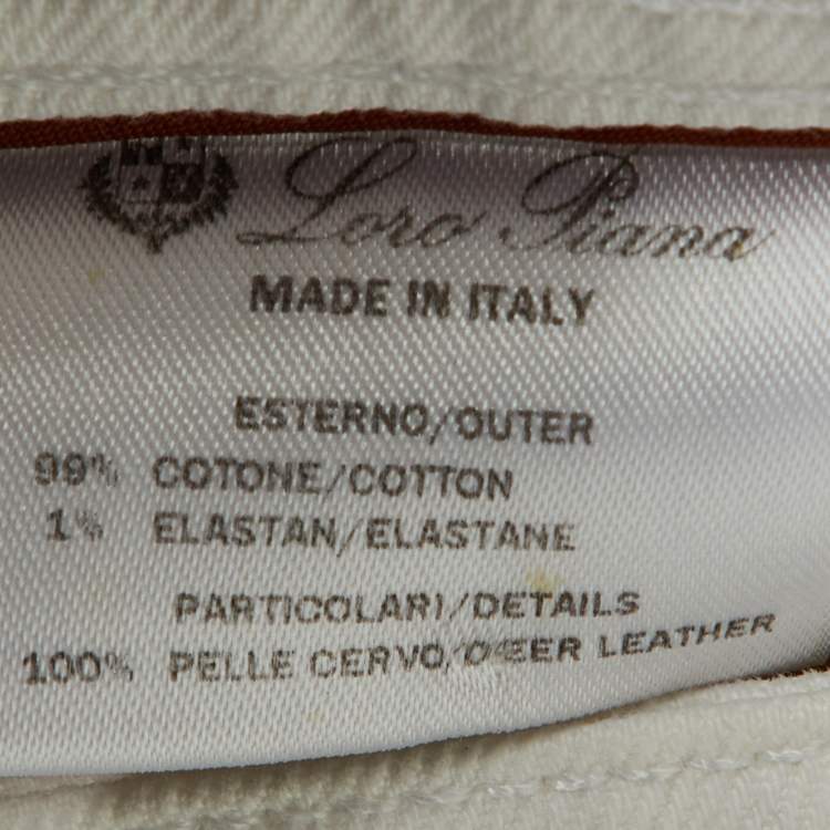 Pre Owned Loro Piana White Denim Jeans L Waist 35"
