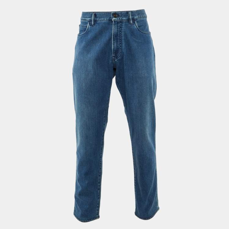 Pre Owned Loro Piana Blue Kurashiki Denim Doccio Jeans XXL Waist 38"