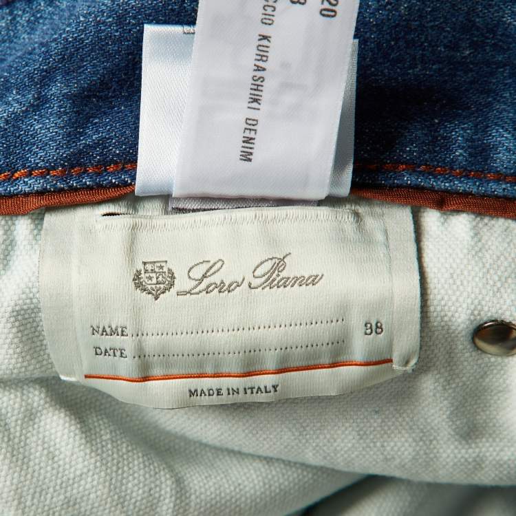 Pre Owned Loro Piana Blue Kurashiki Denim Doccio Jeans XXL Waist 38"