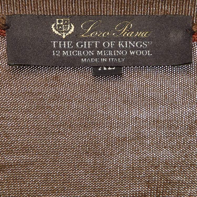 Pre Owned Loro Piana Brown Wool The Gift of Kings Crew Neck Sweater XL
