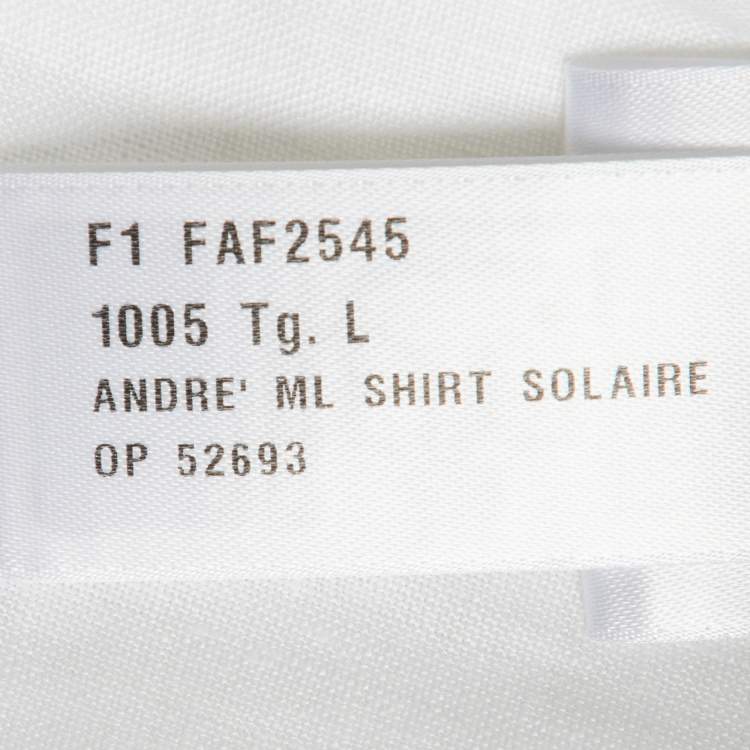 Pre Owned Loro Piana  White Linen Button Front Shirt L