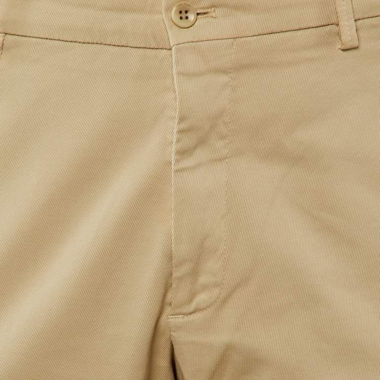 Pre Owned Loro Piana Beige Cotton Gabardine Trousers XXXL