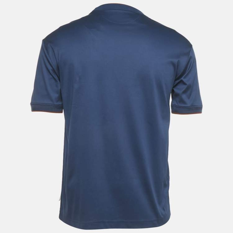 Pre Owned Loro Piana Blue Jersey Crewneck T-Shirt XXS
