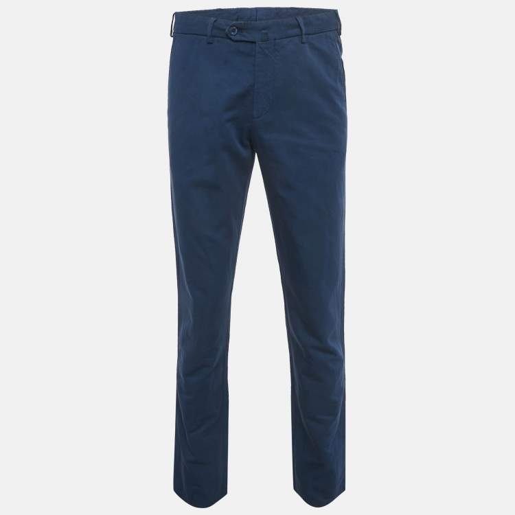 Pre Owned Loro Piana Blue Cotton Trouser M