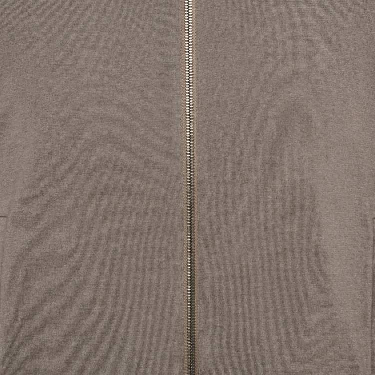 Pre Owned Loro Piana Grey/Green Nylon and Cashmere Reversible Windmate Jacket S