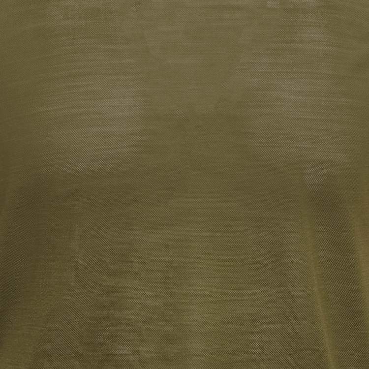Pre Owned Loro Piana Olive Green Virgin Wool Crew Neck T-Shirt M