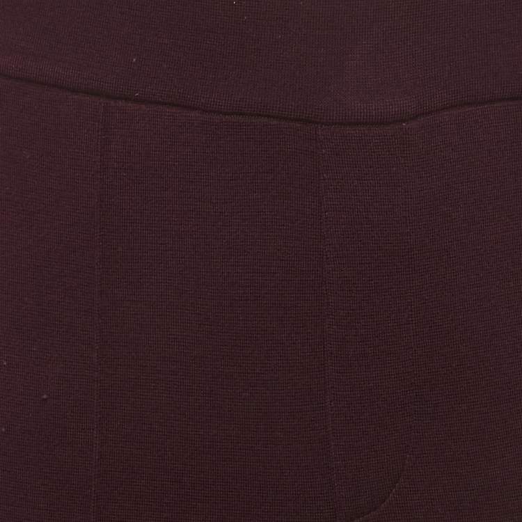 Pre Owned Loro Piana Burgundy Wool Knit Trousers M