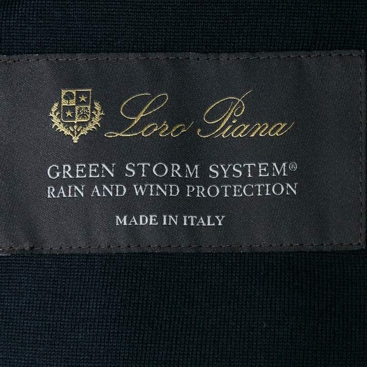 Pre Owned Loro Piana Navy Blue Synthetic Hooded Meleto Puffer Jacket L