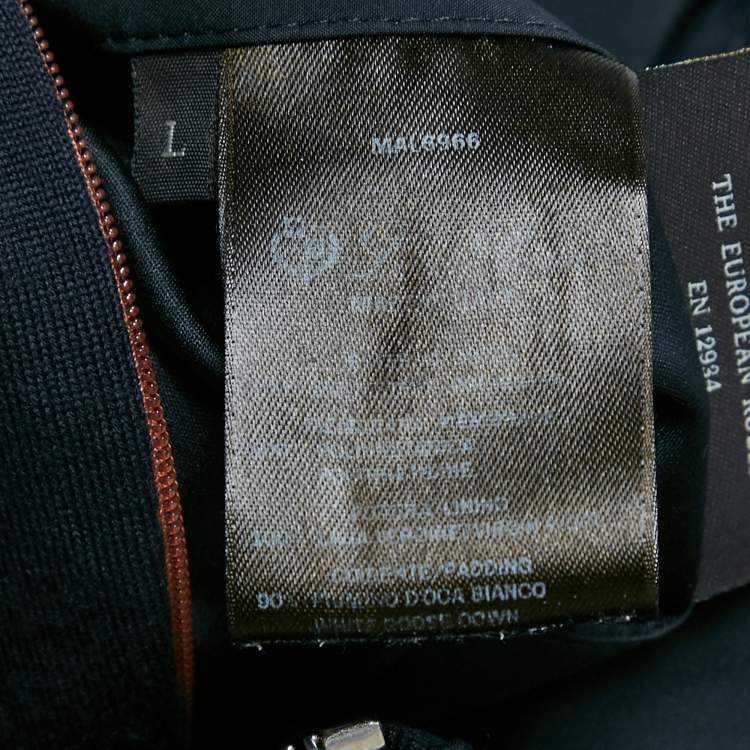 Pre Owned Loro Piana Navy Blue Synthetic Hooded Meleto Puffer Jacket L