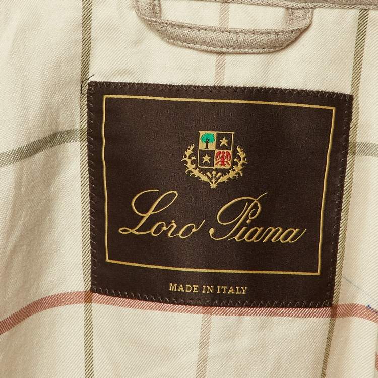 Pre Owned Loro Piana Beige Cashmere Storm System Hooded Field Jacket L