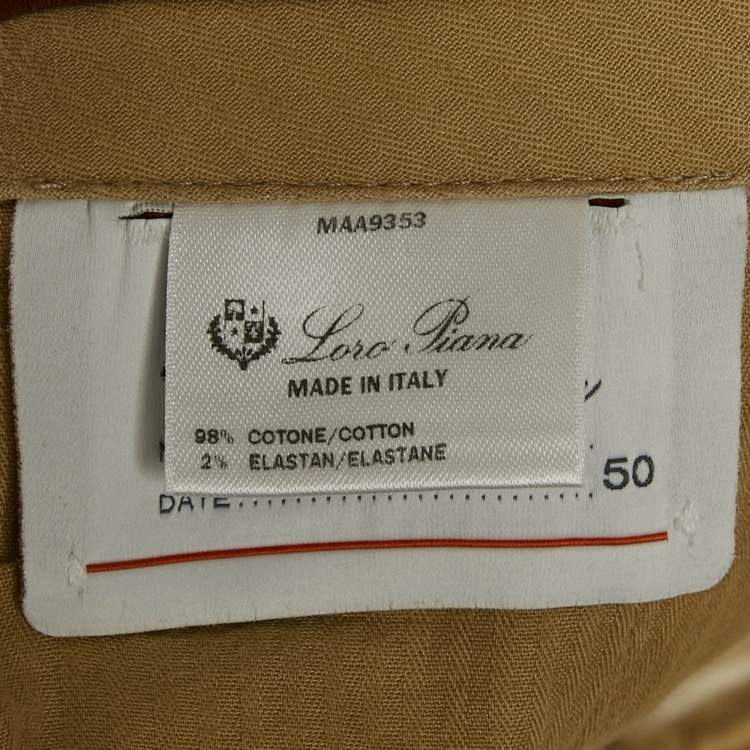 Pre Owned Loro Piana Beige Cotton Formal Trousers L