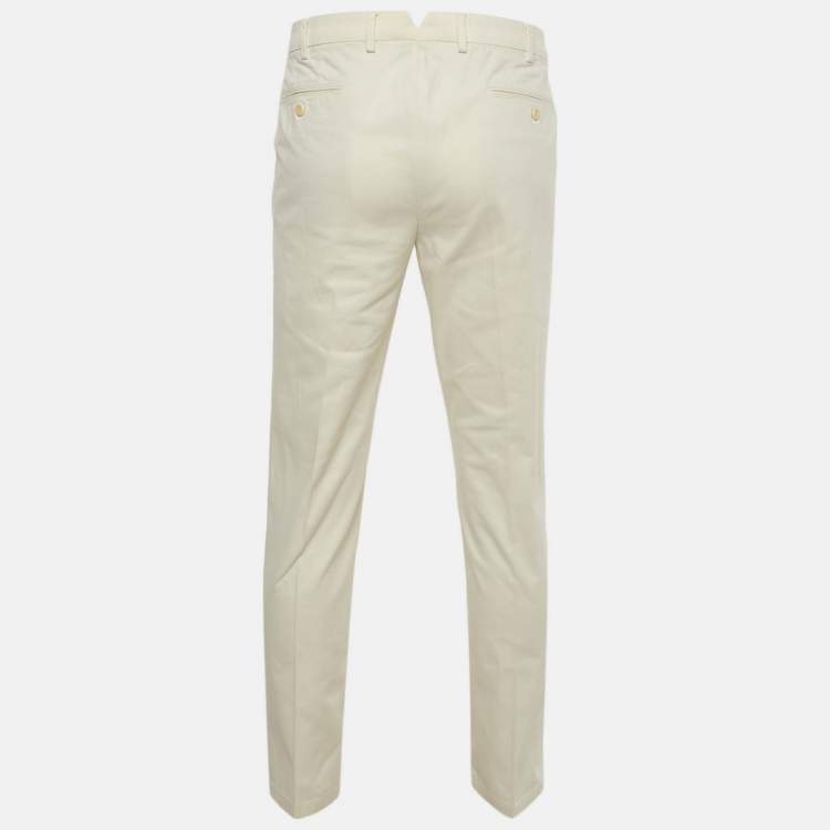 Pre Owned Loro Piana Beige Cotton Formal Trousers L
