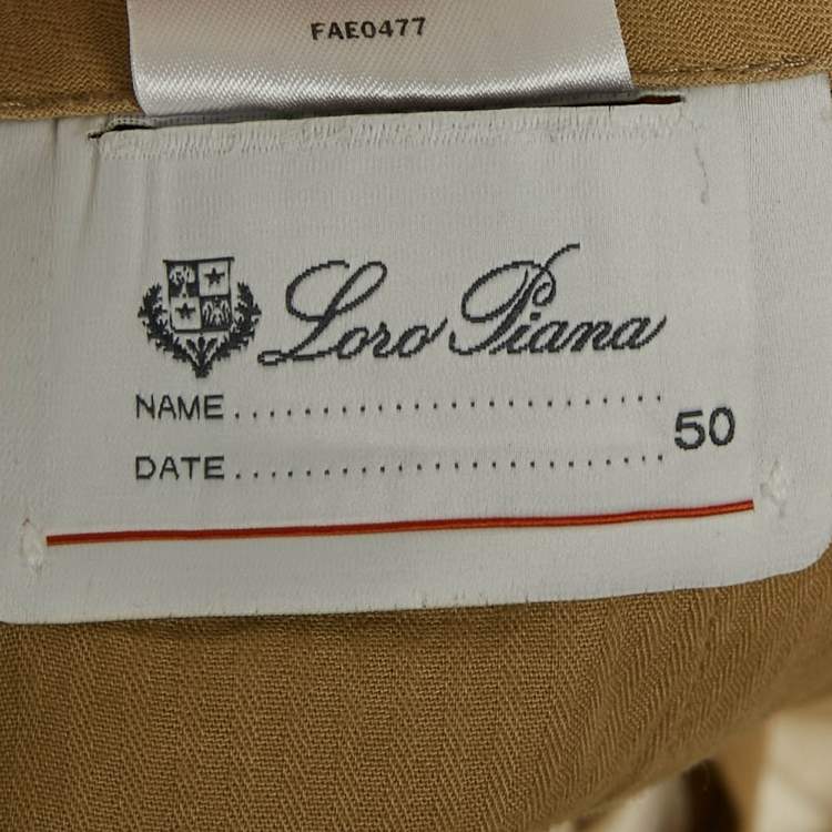 Pre Owned Loro Piana Beige Cotton Formal Trousers L