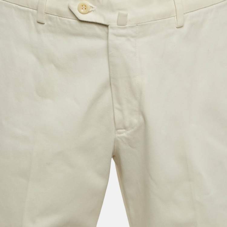 Pre Owned Loro Piana Beige Cotton Formal Trousers L