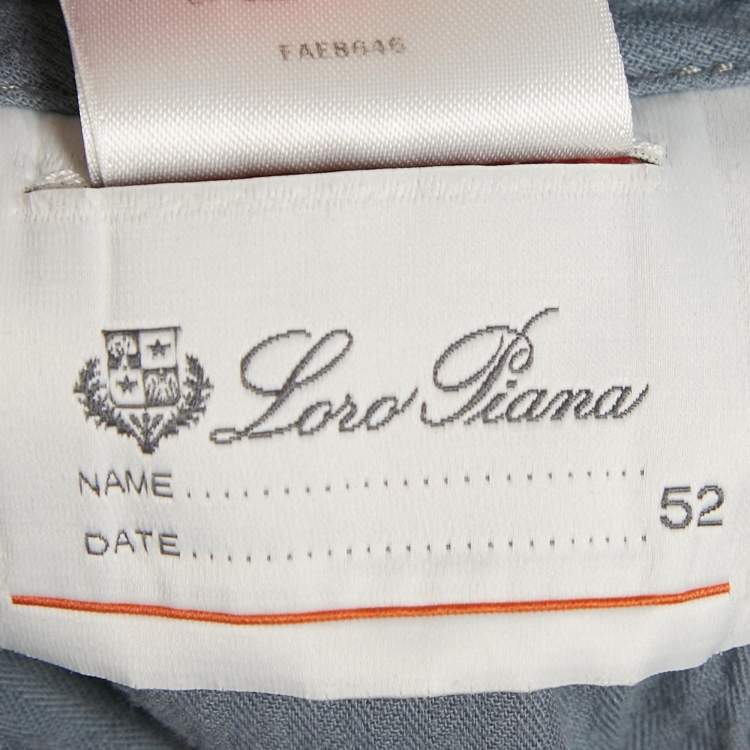 Pre Owned Loro Piana Grey Cotton Formal Trousers XL