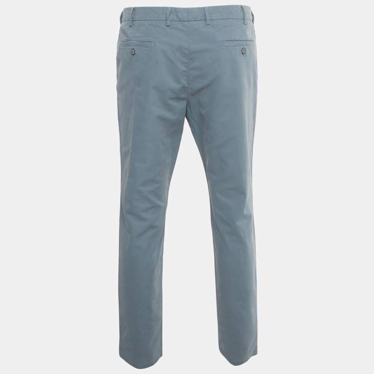 Pre Owned Loro Piana Grey Cotton Formal Trousers XL