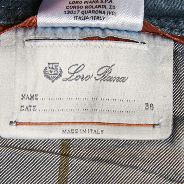 Pre Owned Loro Piana Blue Denim Regular Fit Pants XXL