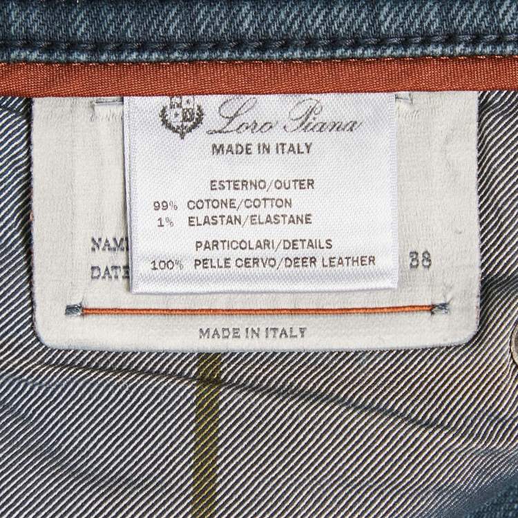Pre Owned Loro Piana Blue Denim Regular Fit Pants XXL
