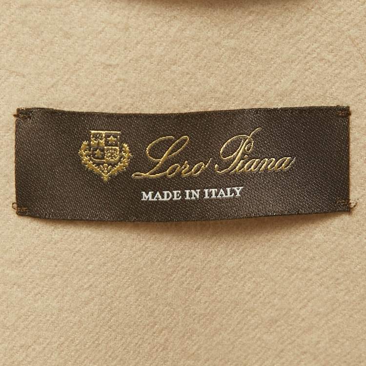 Pre Owned Loro Piana Beige Cashmere and Suede Trim Jacket L