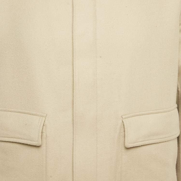 Pre Owned Loro Piana Beige Cashmere and Suede Trim Jacket L