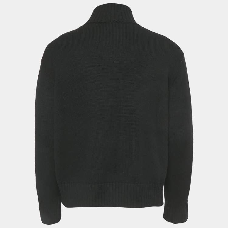 Pre Owned Loro Piana Black Cashmere Mock Neck Sweater S