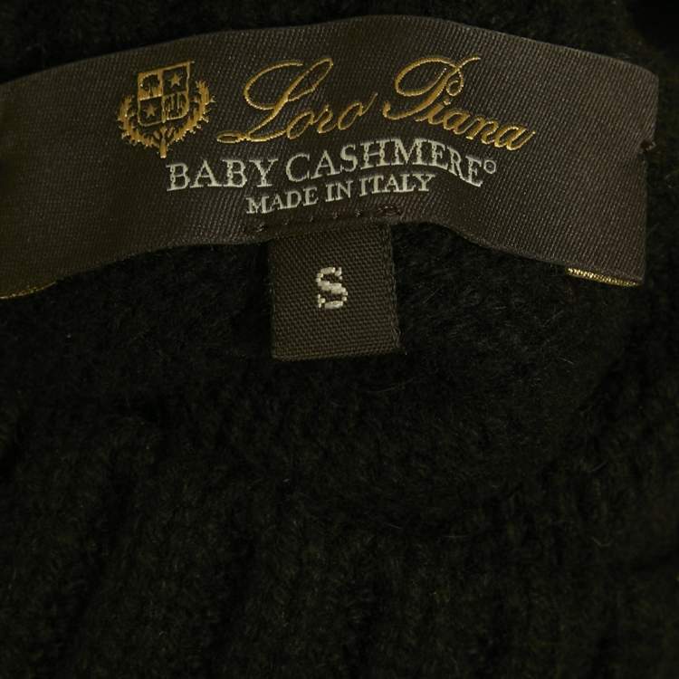 Pre Owned Loro Piana Black Cashmere Mock Neck Sweater S