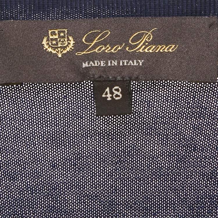 Pre Owned Loro Piana Blue Cotton Knit Crewneck Sweater M
