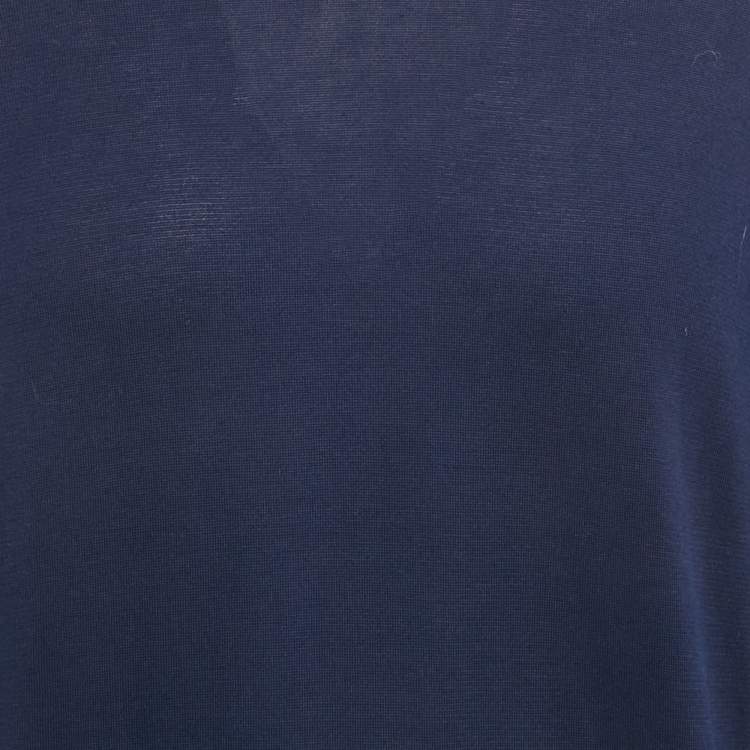 Pre Owned Loro Piana Blue Cotton Knit Crewneck Sweater M