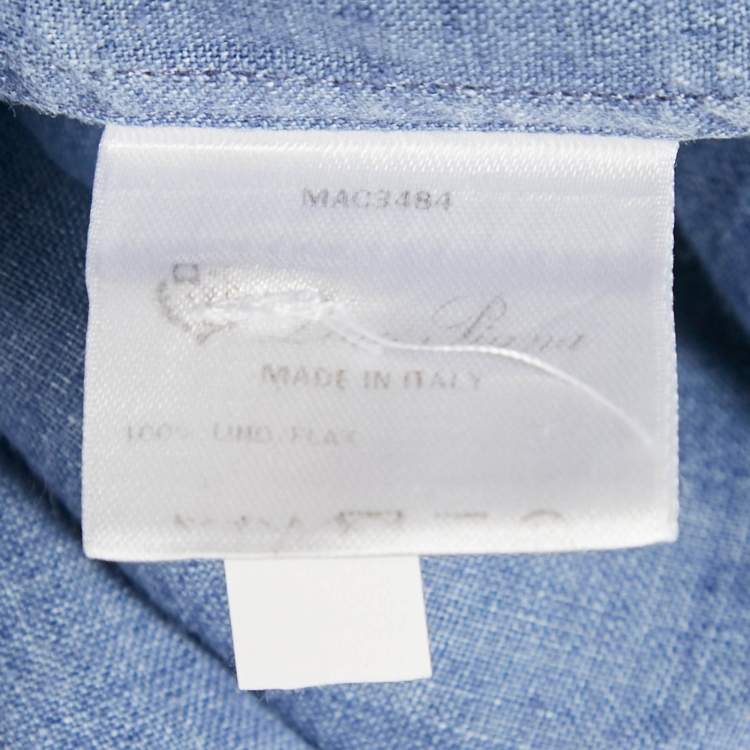Pre Owned Loro Piana Blue Linen André Shirt S