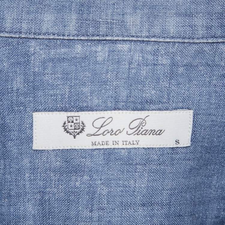 Pre Owned Loro Piana Blue Linen André Shirt S