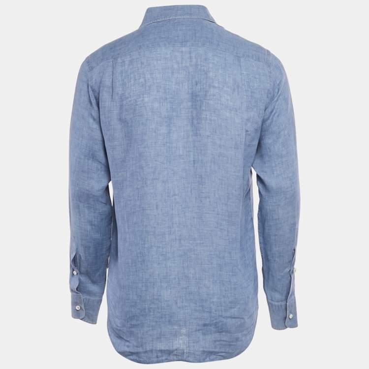 Pre Owned Loro Piana Blue Linen André Shirt S