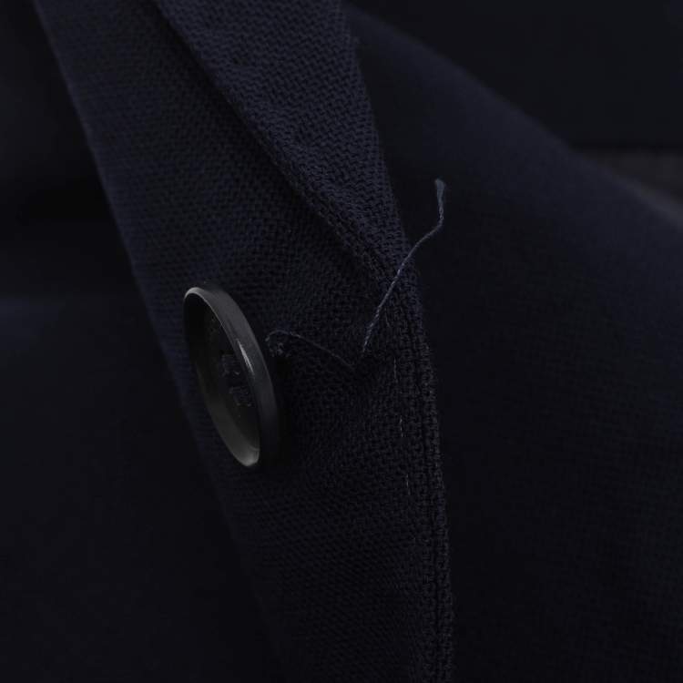 Pre Owned Loro Piana Navy Blue Wool Single Breasted Blazer 5XL