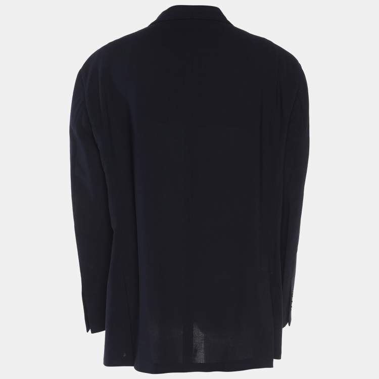 Pre Owned Loro Piana Navy Blue Wool Single Breasted Blazer 5XL