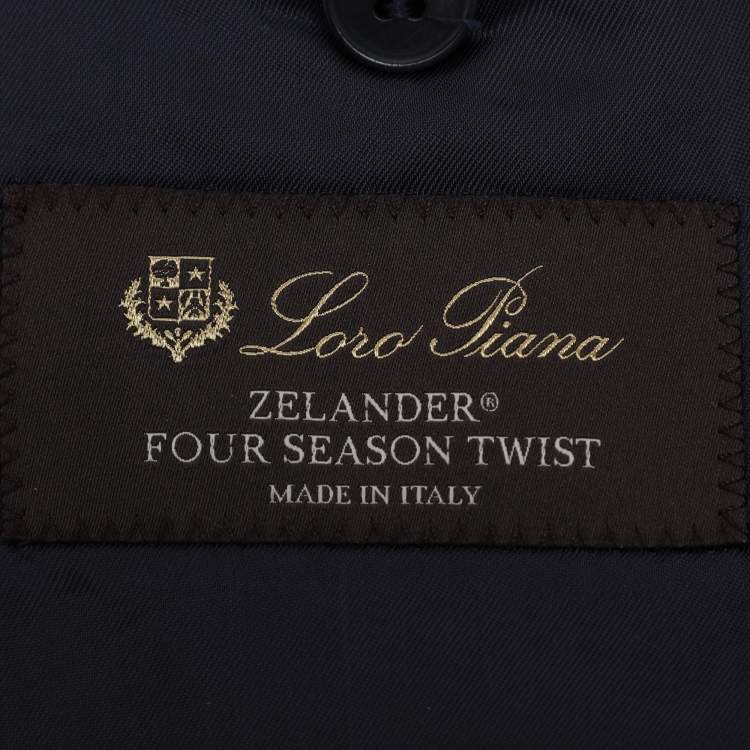 Pre Owned Loro Piana Navy Blue Wool Single Breasted Blazer 5XL