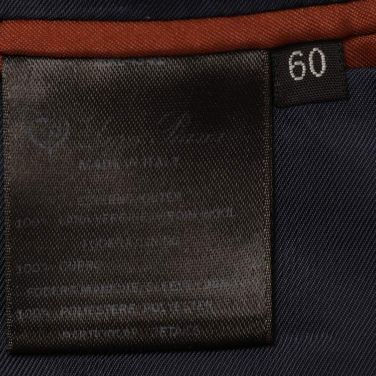 Pre Owned Loro Piana Navy Blue Wool Single Breasted Blazer 5XL