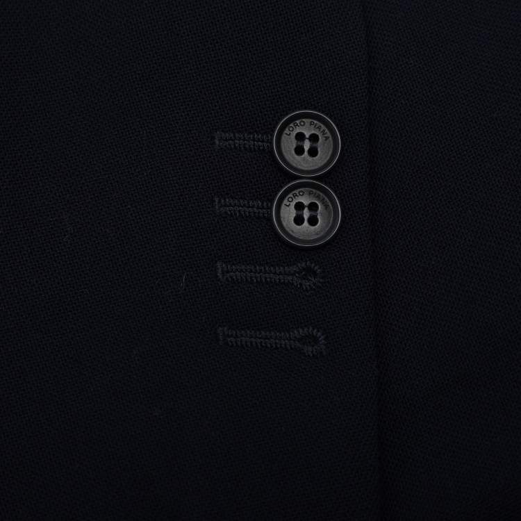 Pre Owned Loro Piana Navy Blue Wool Single Breasted Blazer 5XL