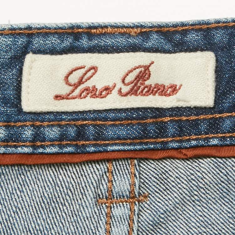 Pre Owned Loro Piana Blue Denim Skinny Fit Jeans S Waist 32"