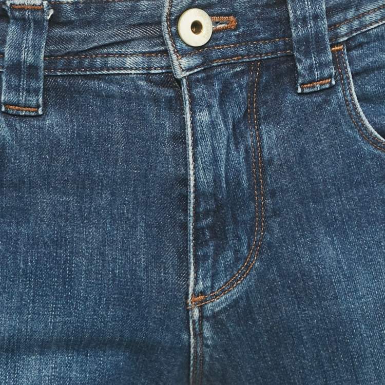 Pre Owned Loro Piana Blue Denim Skinny Fit Jeans S Waist 32"