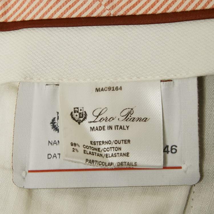 Pre Owned Loro Piana Brown Cotton Suede Detail Trousers S