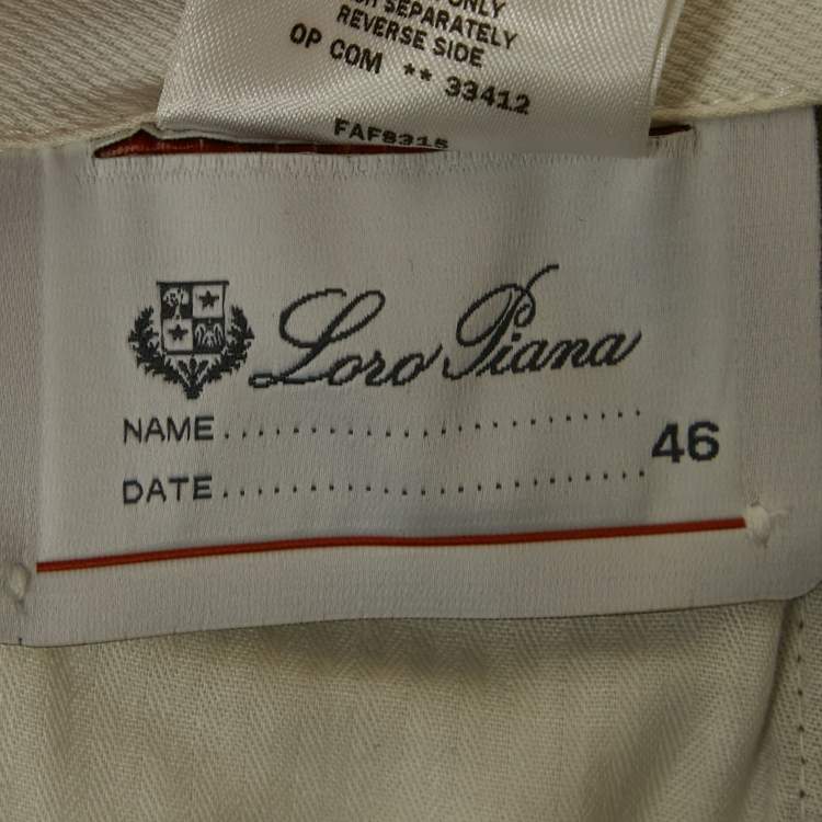 Pre Owned Loro Piana Brown Cotton Suede Detail Trousers S