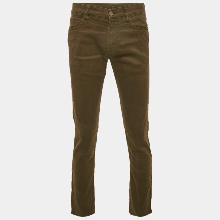 Pre Owned Loro Piana Brown Linen Blend Slim Fit Jeans S Waist 31"