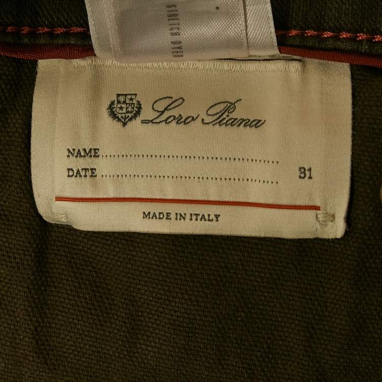 Pre Owned Loro Piana Brown Linen Blend Slim Fit Jeans S Waist 31"