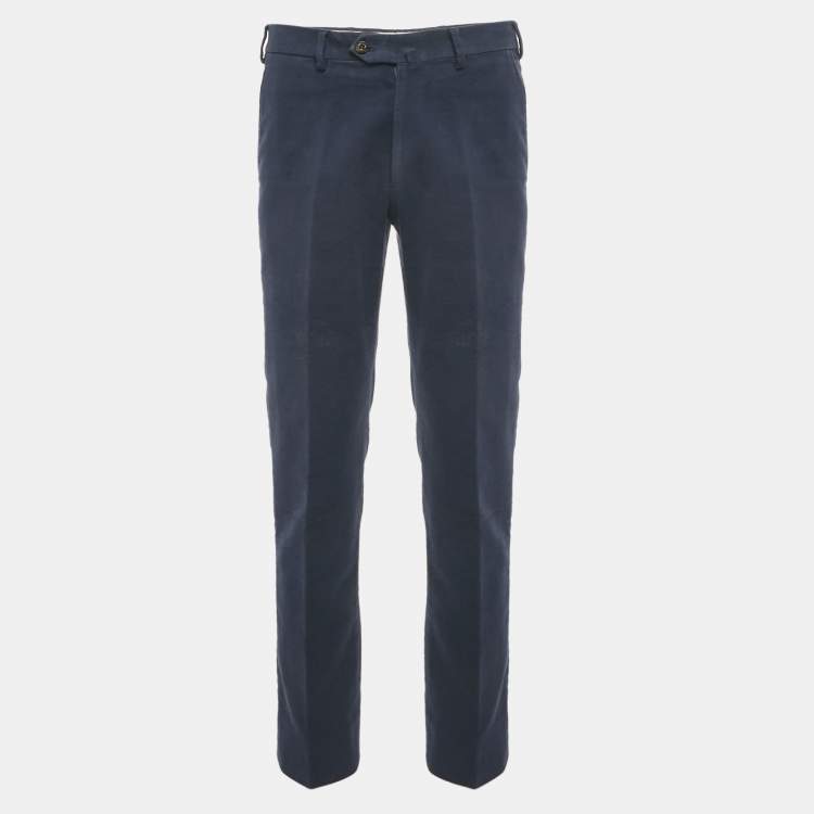 Pre Owned Loro Piana Blue Cotton/Cashmere Regular Fit Pant S