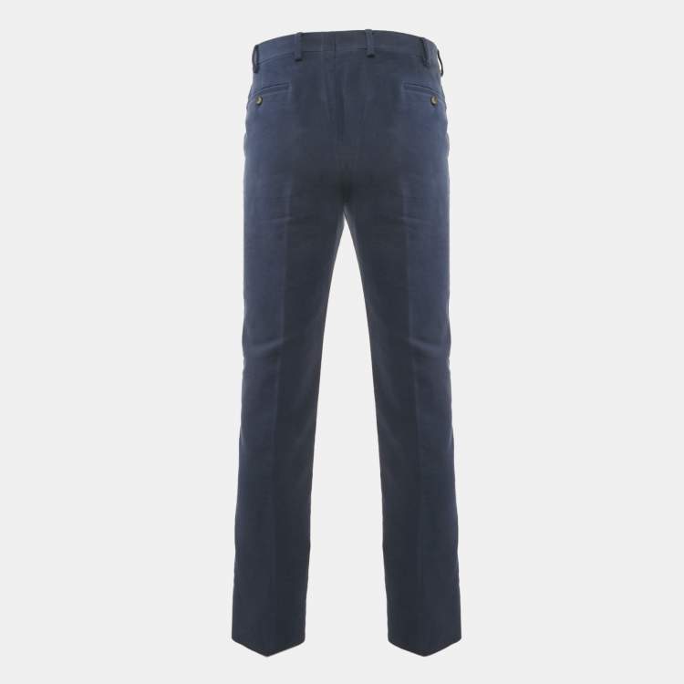 Pre Owned Loro Piana Blue Cotton/Cashmere Regular Fit Pant S