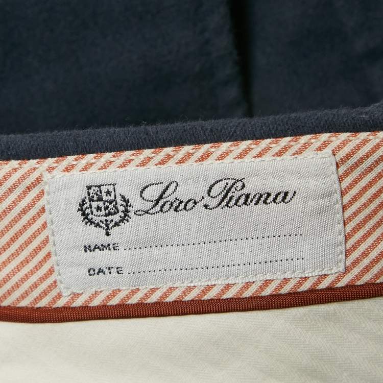 Pre Owned Loro Piana Blue Cotton/Cashmere Regular Fit Pant S