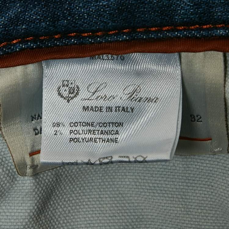 Pre Owned Loro Piana Blue Cotton Regular Fit Jeans Waist M/Waist 31"