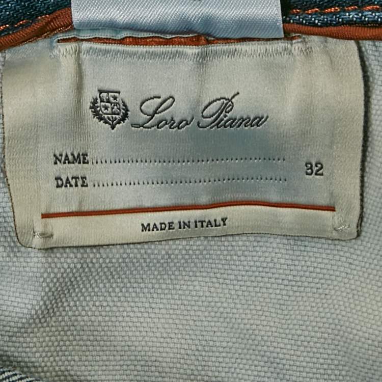 Pre Owned Loro Piana Blue Cotton Regular Fit Jeans Waist M/Waist 31"